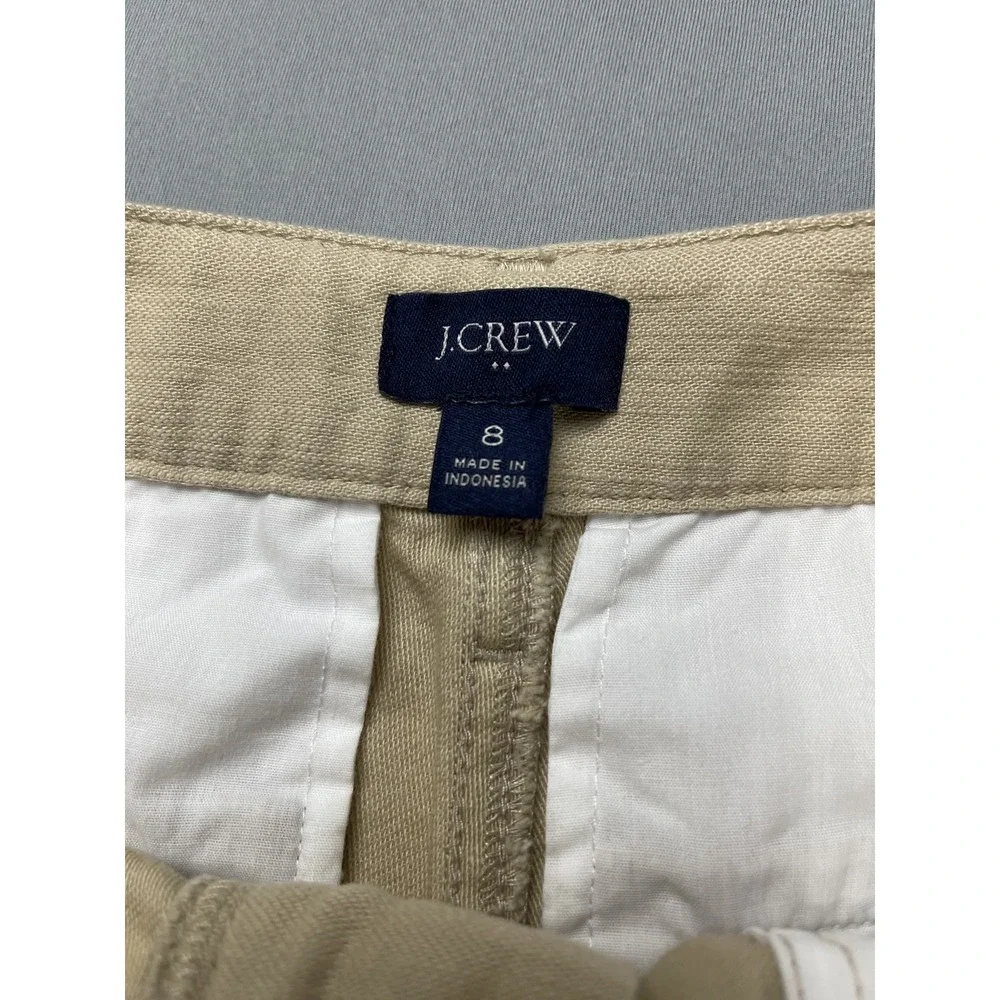 J Crew Womens Pants Size 8 Khaki Chino Ankle Straight Leg Cotton Camp Capsule
